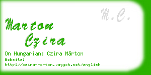 marton czira business card